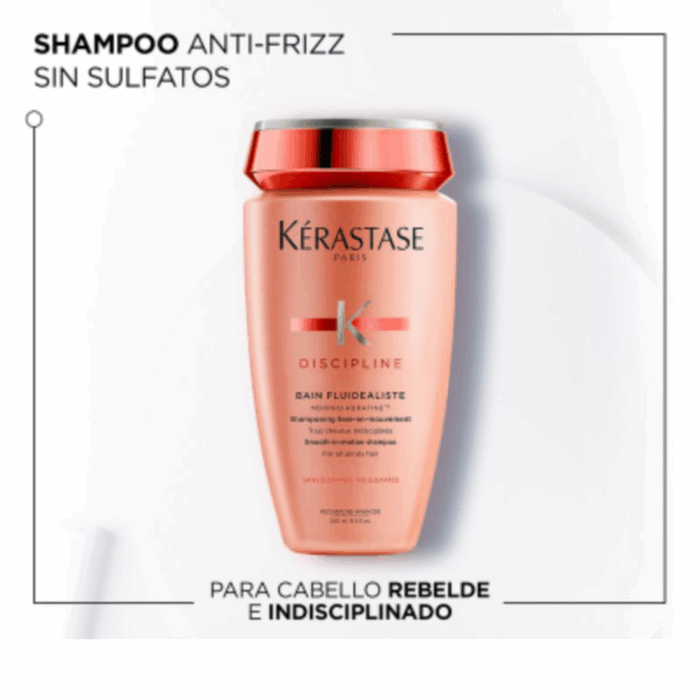 KERASTASE Shampoo Anti-Frizz Cabello Indisciplinado Bain Fluidealiste Gentle Discipline 250ml - Imagen 3